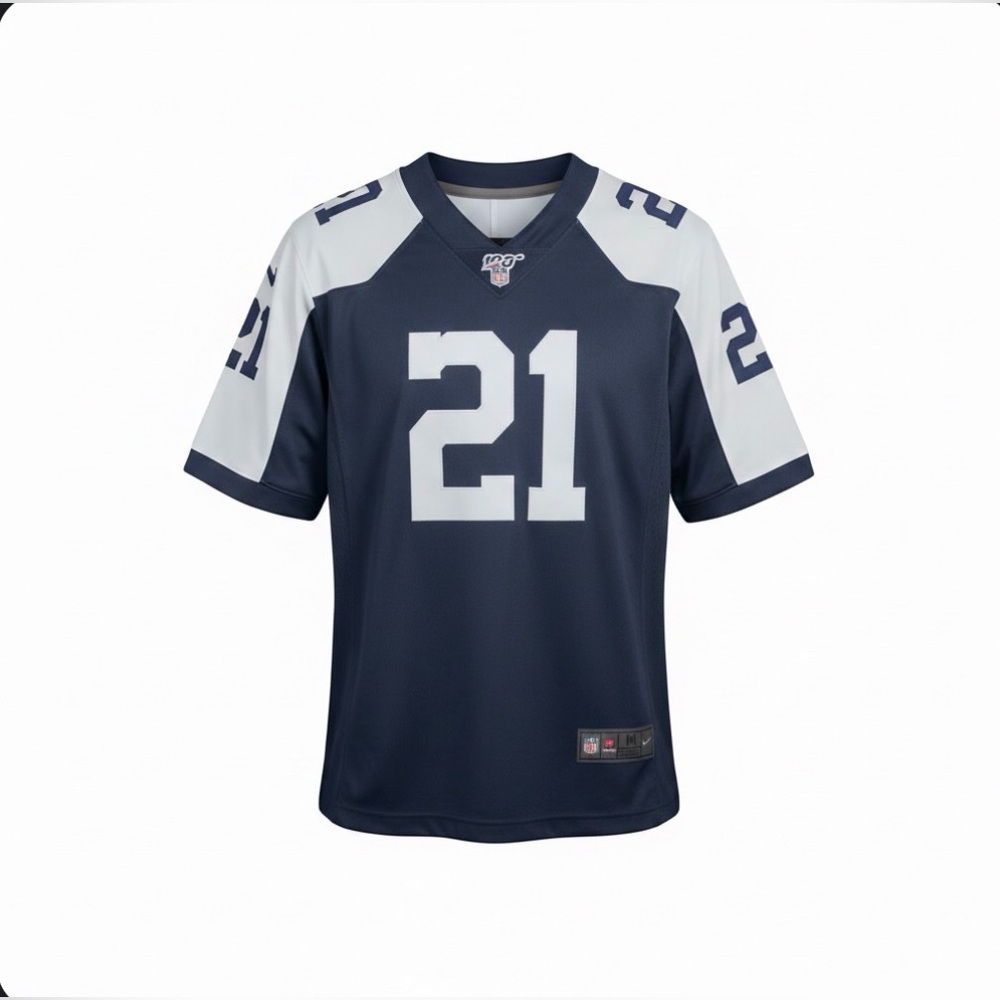 Title: Nike Dallas Cowboys Ezekiel Elliott #21 NFL 100th Anniversary Jersey - Picture 1 of 11